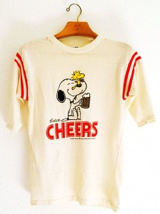 vintage 80s peanuts snoopy and woodstock cheers t-shirt-f15894