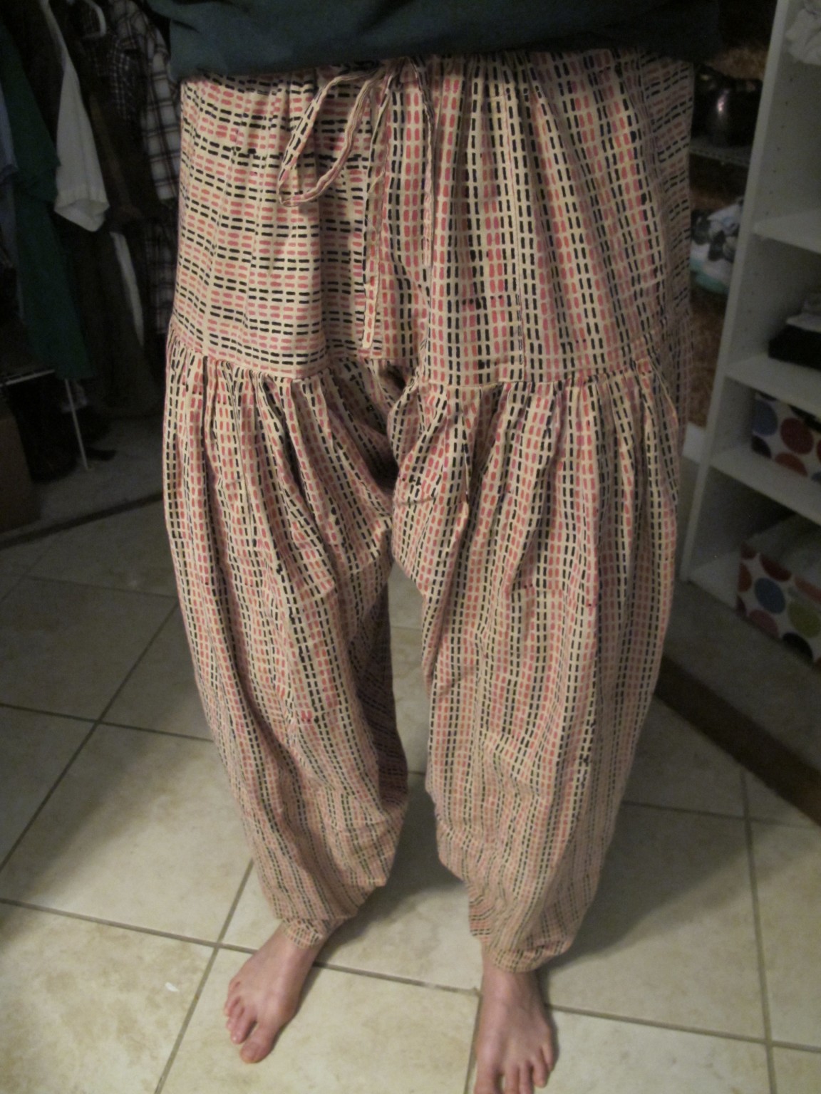 White Hammer Pants, Baggy Pants, Harem Pants, Super Soft Cotton