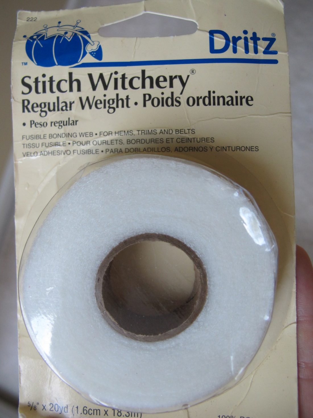 TWO ROLLS Dritz Stitch Witchery Fusible Bonding Web Regular AND