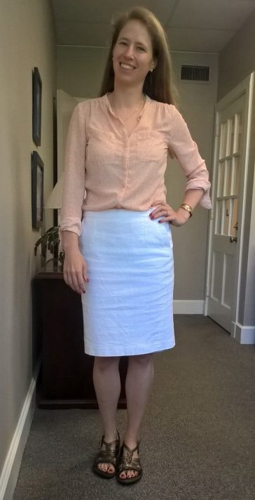 Pencil skirt untucked shirt sale