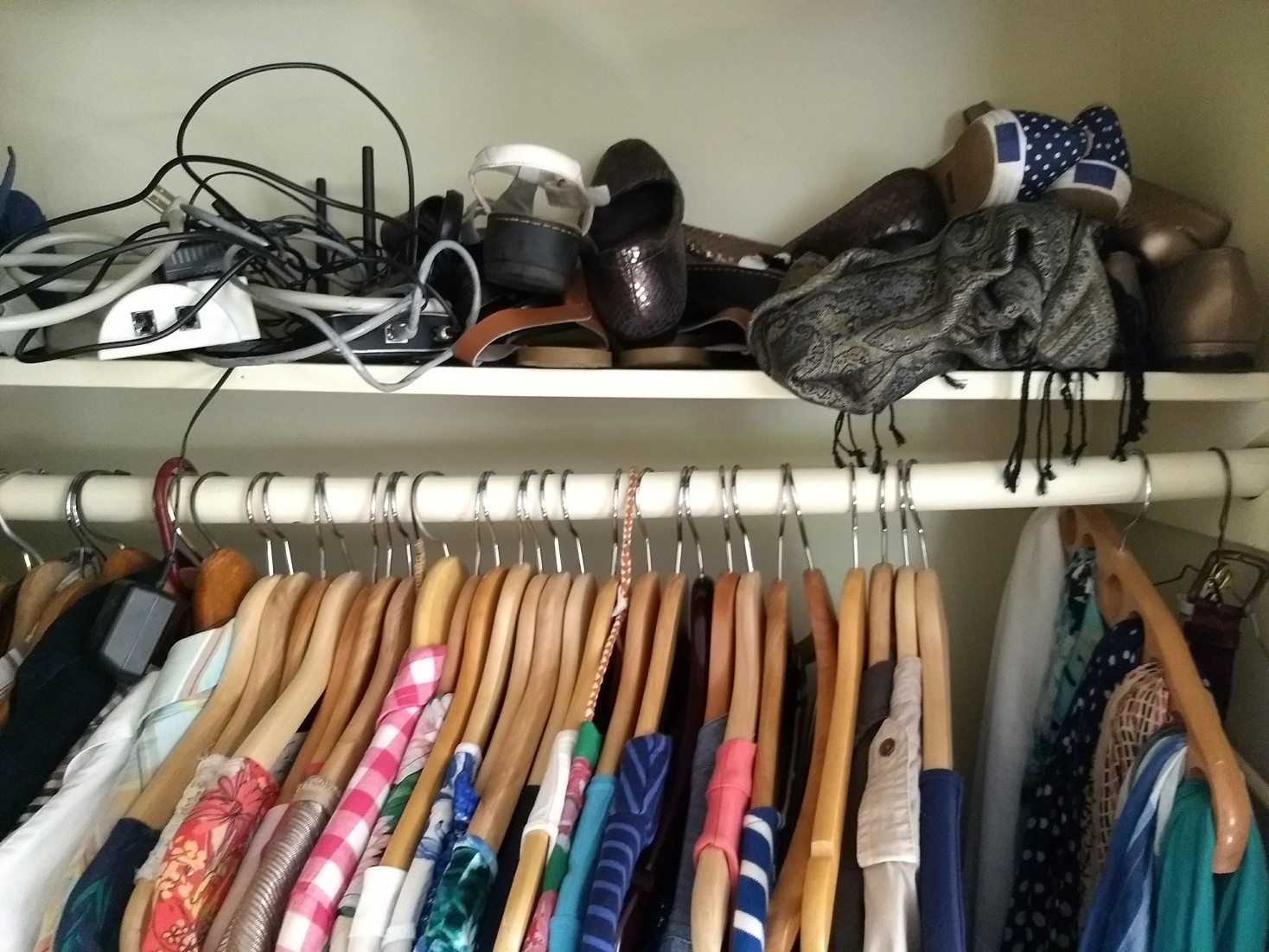 Shoes on top  Closet top shelf organizer, Closet shelf